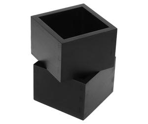 iplusmile 2pcs Wooden Sake Box Square Shape Black Lacquered Wood Storage Set For Japanese Tea Ceremony