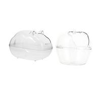 iplusmile 2pièces Bassins De Sable pour Hamster Toilettes pour Petits Animaux Salle De Bain Transparente Lot de Bassins De Bain pour Hamsters Et Chinchillas