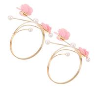 iplusmile 2pièces Bracelets Manchettes Fleuris Métal Ouverts Ajustables pour Femmes Lot de Bijoux de Bras avec Boucle Rideau