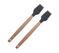 iplusmile 2pièces Brosse Silicone pour Barbecue avec Manche Bois Résistant Chaleur Légère Et Multi-Usage pour Cuisine Pâtisserie Et Grillades Extérieur