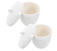 iplusmile 2pièces Creuset de Fusion Couvercle Inclus 70ml Céramique Résistant Haute Température pour Analyses Chimiques et Enseignement