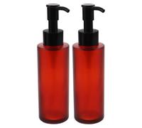 iplusmile 2pièces Flacons Pompe Verre Ambré Rechargeables de Distributeurs Étanches pour Huile Démaquillante Contenants Cosmétiques Vides