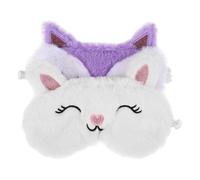 iplusmile 2pièces Masque Yeux Sommeil Lot de Renard Lapin Blanc Doux Peluche Cache-œil Fille Adulte Voyage Masque Sommeil