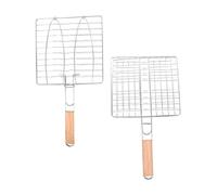 iplusmile 2pièces Panier Barbecue Pliant Maille Antiadhésive pour Barbecue Extérieur Pince à Poissons avec Poignée Isolante Résistant Haute Température Camping Et Réunions