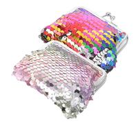 iplusmile 2pièces Porte-Monnaie à Paillettes Réversibles Mini Porte-Monnaie pour Femme avec Fermeture Kiss Lock Pochette Sequins pour Clés Monnaie Et Bijoux pour Fêtes Et Sorties