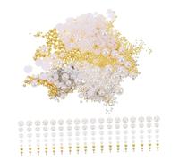 iplusmile 3 Boîtes Set de Boîtes de Breloques pour Ongles avec Perles Demi Rondes Plates Charms Plastique Résistants pour Manucure DIY Décorations Nail Art pour et Débutants