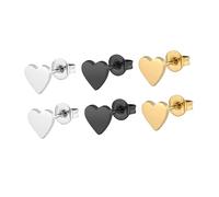 iplusmile 3 paires Boucles Oreilles Acier Inoxydable Accessoires de Mode Créatifs Boucles Pendantes Cœur Fines Confortables et Résistantes pour Femmes