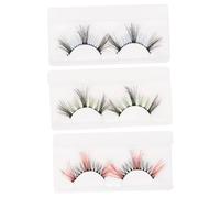 iplusmile 3 paires Faux Cils Colorés Effet Naturel Courbés Extensions de Cils Fausse Fourrure Pour Maquillage Quotidien et Fêtes