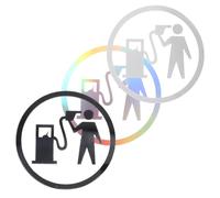 iplusmile 3 pièces Autocollants pour Réservoir de Voiture Stickers Créatifs Jauge de Carburant Décoration Autocollante Consommation Essence Faciles à Appliquer et Retirer Design