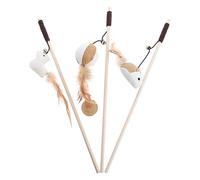 iplusmile 3 pièces Baguette de Teasing pour Chat Lot de Jouets Interactifs avec Pompons et Clochettes Stimule Instinct de Chasse Curiosité des Telescopique