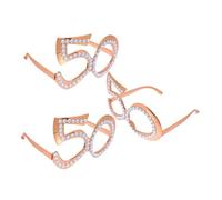 iplusmile 3 Pièces Birthday Fun Sunglasses Glitter Number Eyewear for Anniversary Party Decorations Reusable Plastic Eyeglasses for Women and Men Celebration Favors Rose