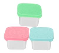 iplusmile 3 pièces Boîtes de Conservation Alimentaire Acier Inoxydable Lot de Petits Conteneurs Étanches pour Snacks et Fruits Boîtes Hermétiques pour Réfrigérateur et Cuisine Rose Vert