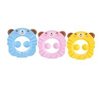 iplusmile 3 pièces Bonnet Garçon Fille Ajustable Chapeau Bain Garçon Fille Étanche Protection Oreilles Yeux Shampooing Bain Rose Jaune Bleu