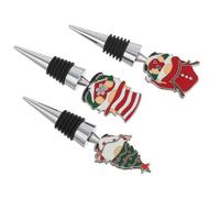iplusmile 3 Pièces Bouchons de Vin Festifs Noël Bouchons de Bouteille Hermétiques à Thème Gnome Accessoires Décoratifs pour Fêtes et Cadeaux de Fin Année