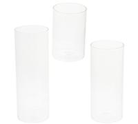 iplusmile 3 Pièces Bougeoir en Verre Transparent Cylindre, Grand Modèle | Structure Simple, Usage Maison, Aspect Clair, Protection Coupe-vent, Ambiance Chaleureuse, Usage Solide