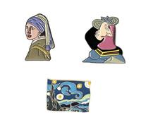 iplusmile 3 pièces Broche de Peinture à Huile Alliage Épingle Créative Légère pour Vêtements Sacs et Accessoires Décoration Élégante pour Femmes