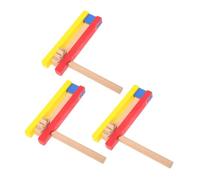 iplusmile 3 pièces Castagnettes Bois à Manche Long pour Garçon Fille Instrument de Percussion à Rotation Automatique Musical Sûr et Ergonomique pour Rythme