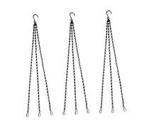 iplusmile 3 Pièces Chaîne Suspendue Pot Fleurs Noire Fer Robuste avec Double Crochet pour Suspension Plante Mangeoire Oiseau Balcon Jardin Intérieur