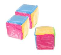 iplusmile 3 Pièces Dés Peluche avec Poches Transparentes pour Cartes Cubes Souples à Faces Colorés pour Jeux Educatifs et Activités Familiales