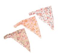 iplusmile 3 pièces Foulard Floral Élastique pour Femmes de Bandanas à Fleurs Blanc Rose Accessoire de Cheveux Pratique et Confortable pour Styles