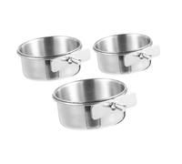 iplusmile 3 Pièces Gamelles Suspendues pour Oiseaux avec Fixation Sécurisée Alimentation et Eau pour Perroquets Perruches et Petits Oiseaux Résistants et Faciles à Surveiller