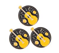 iplusmile 3 Pièces Guitar Pin Badge Set Enamel Alloy Musical Instrument Brooches For Lapels Scarves Wedding Accessories Creative Collar Pins