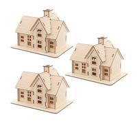iplusmile 3 Pièces Kit de Maison Miniature en Bois, Chalet Rustique à | Maquette Architecturale, Détails Artisanaux, Liberté Créative, pour Décoration Intérieure et Présent Collection