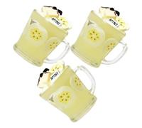 iplusmile 3 Pièces Miniature Resin Fruit Drink Cups for Dollhouse Pretend Play Realistic Summer Beverage Models for Creative Role Playing and Home Decoration