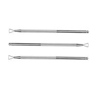 iplusmile 3 pièces Outil Manucure Acier Inoxydable Repousse Cuticules Double Usage Poussoir et Grattoir Ongles pour Enlever Résidus et Colle Accessoire Professionnel pour Soin Ongles