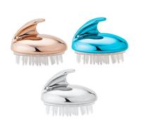 iplusmile 3 pièces Peigne de Massage Portable pour Shampooing Cheveux Anti-démangeaisons Nettoyage Profond Du Chevelu et Adapté à Toute la Famille Or Argent Bleu