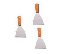 iplusmile 3 Pièces Pelle Inox Manche Bois Acier Steak Grillage Tourneur Grattoir Pour Plaque Chauffante Flipper De Crêpes Spatule De Cuisine Outils De Cuisson Teppanyaki Brun Manche En Bois