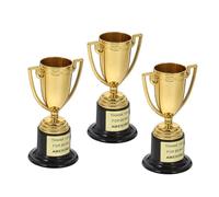 iplusmile 3 Pièces petit trophée mini-trophées cloches pour événements sportifs mini trophées pour enfants Gagnant coupes trophées pour la fête des enfants jouets Plastique Doré Réutilisable