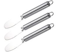 iplusmile 3 pièces Set de Couteaux à Beurre Acier Inoxydable Épandeurs Ergonomiques pour Crème Fromage et Pâte à Tartiner Lame Lisse pour Découpe Facile