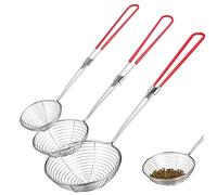 iplusmile 3 pièces Set de Écumoires Acier Inoxydable avec Manche Anti-brûlure Passoire à Pâtes Multi Cuisson et Friture Ustensiles de Cuisine Polyvalents