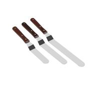 iplusmile 3 pièces Set de Spatules Inox Courbées avec Manche pour Pâtisserie Grattoir Gâteau et Décoration Crème Accessoires Pâtisserie pour Cuisine Maison