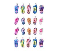 iplusmile 30 Pendentifs Tongs en Argile Plus Tendre pour Fabrication de Bijoux, 30 Pièces, Style Tropical Adorable, pour Décoration D'espace de Vie et Création de Colliers Couleur Aléatoire