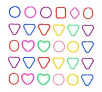 iplusmile 30 pièces Anneaux Géométriques à Lier pour Garçon Fille Éveil Cognitif Plastique Chaîne de Liens pour Développement Motricité Fine et Apprentissage des Formes et Couleurs
