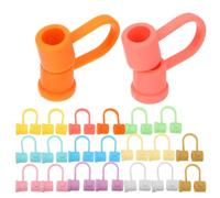 iplusmile 30 Pièces Bouchons de Paille Réutilisables en Silicone Flexibles et Décoratifs, Couvre-paille Protecteur pour Diamètre 8mm, pour Familles et Toutes Occasions