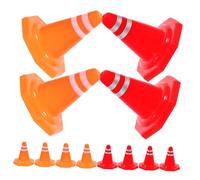 iplusmile 30 pièces Lot de Cônes de Signalisation Miniatures Éducatif pour Garçon Fille Accessoires de Scène pour Jeux de Construction et Apprentissage Sécurité Routière