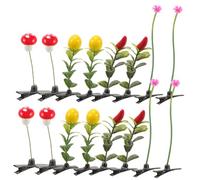 iplusmile 30 pièces Lot de Petites Pinces à Cheveux Herbe Verte Accessoires Fleurs Colorées Épingles Légères et Confortables pour et Tenues Décontractées
