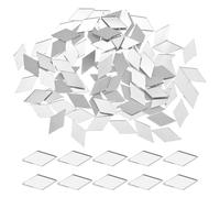 iplusmile 300 Mini Carreaux Mosaïque Miroir Autocollants en Acrylique 13X25 CM Décor Géométrique Diamant pour Décoration Murale Cadres Loisirs Créatifs Art Mural Lumineux