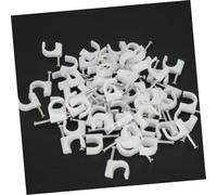 iplusmile 300 pièces Clips Câbles Plastique Rond Clamps Fixation Câble Électrique Ethernet Tv Bureau Maison