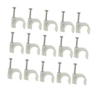 iplusmile 300 pièces Clips de Câbles Plastique Rond pour Gestion de Câbles Électriques Ethernet Tv et Haut Parleur Fixation avec Clous Renforcés Blanc Organisateur pour Bureau et Maison