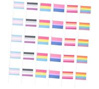 iplusmile 30Pièces Drapeau Miniature Lgbt Rainbow Polyester pour Fête Lgbtq Décorations de Fierté Arc Ciel Accessoires Portables pour Événements Festifs