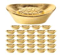 iplusmile 30pièces Lingots Or Miniatures Lot de Décoration Style Feng Shui Richesse Ornement Maison Bureau Lingots Or Feng Shui Ornement Doré Décoration De Fête