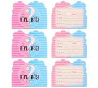 iplusmile 32 Cartes d'Invitation pour Révélation du Bébé Papier Coloré Invitations Shower Garçon ou Fille Articles Fête Naissance