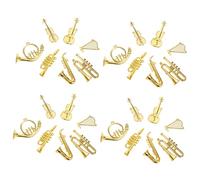 iplusmile 35 Pièces Miniature Musical Instruments Set Compact Ornaments for Dollhouse and Holiday Decoration Realistic Tiny Guitar Trumpet Violin Collection Child-Friendly Mini Instruments