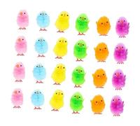 iplusmile 36 pièces Décorations de Pâques Poules Simulées de Poussins Cartoon Colorés pour Fête et Photographie