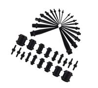 iplusmile 36Pièce Set Bouchons Oreilles Acrylique Noir Écarteurs Auriculaires Unisexes Multi pour Piercing et Extensions de Jauge Oreille