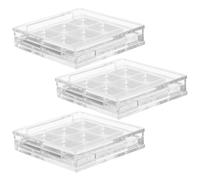 iplusmile 3ensembles Palette de Fards à Paupières Neutres et Mats avec Plateaux Compartiments pour Pinceaux Boîte de Rangement Vide et Robuste pour Maquillage